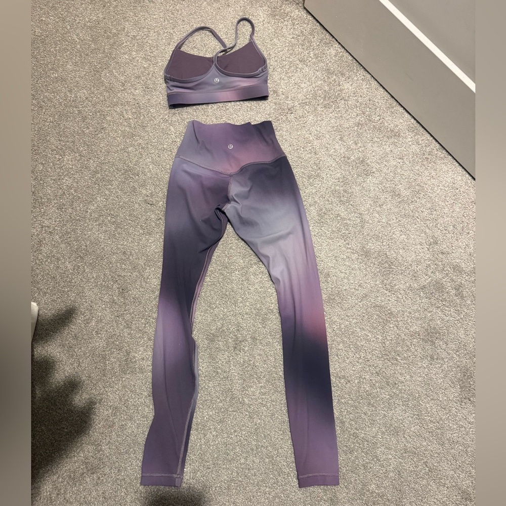 Lululemon Align High-Rise 28" leggings and flow Y bra size 4 aurora haze purple - Picture 3 of 5